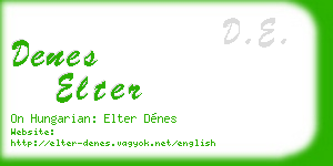 denes elter business card